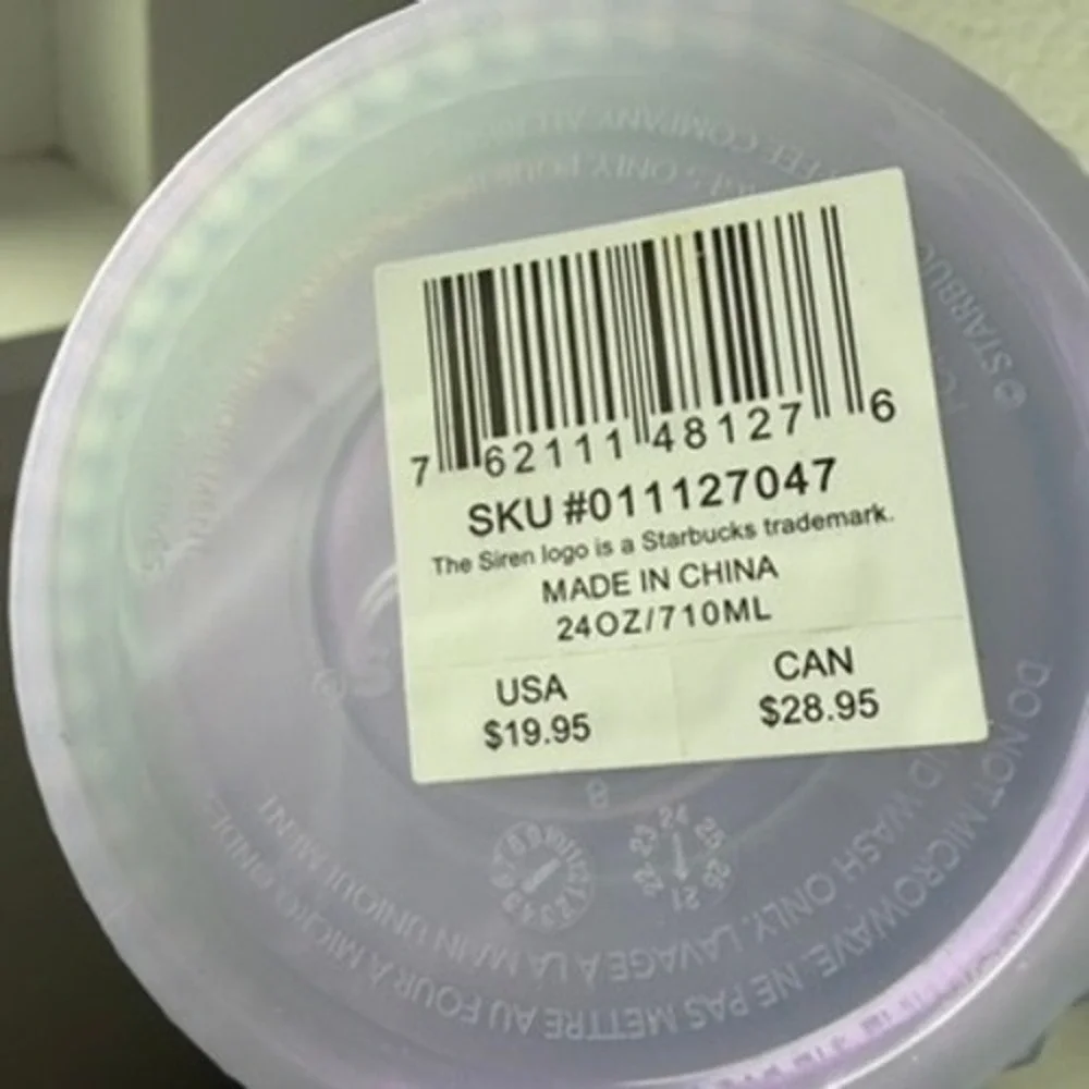 Starbucks 24oz Lavender Iridescent Studded Venti Cold Cup Tumbler w Straw